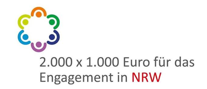Logo des Landesprogramms 2.000 x 1.000 Euro für das Engagement in NRW